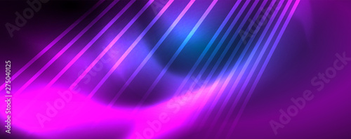 Neon blue glowing lines  magic energy space light concept  abstract background wallpaper design