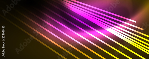 Shiny color neon light with lines  abstract wallpaper  shiny motion  magic space light. Techno abstract background