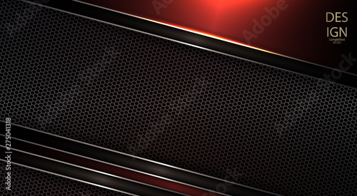 Abstract dark background with textural mesh frame with shiny edging