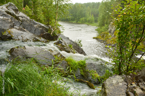 Side channel of the Kivach waterfall