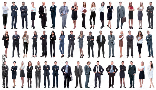 collage of a variety of business people standing in a row