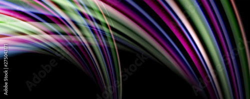 Fluid color waves with light effects  vector abstract background