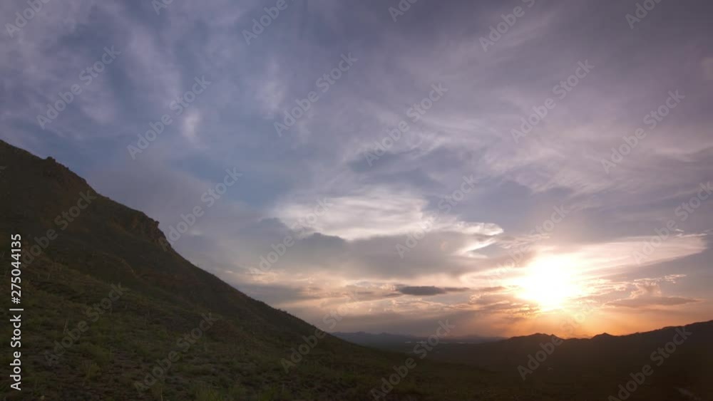 Steady, extreme wide shot of a beautiful evening sky over Montana mountains. Time lapse footage. Steady, extreme wide shot of a beautiful evening sky over Montana mountains. Time lapse footage.