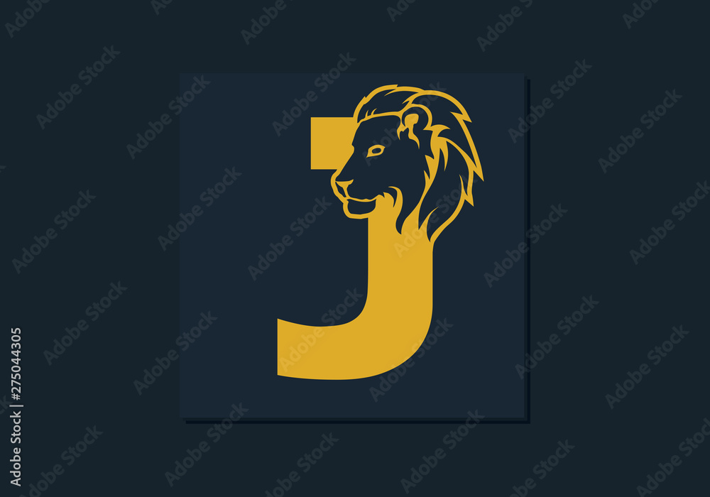 Lion head inside letter J. Abstract, creative emblem for logotype, brand  identity, company, corporate, entity name. Modern simple luxury template  alphabet. Letter Design Vector. Animal concept. EPS Stock Vector | Adobe  Stock