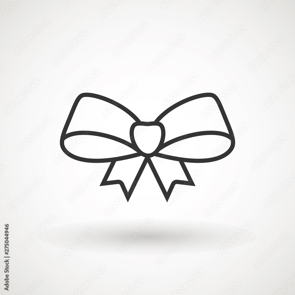 Ribbon Bow Vector Icon. Black gift bow silhouette. Template design for surprise, celebration event, presents, birthday, Christmas Ribbon Bow Vector Icon. Black gift bow silhouette. Template design for surprise, celebration event, presents, birthday, Christmas
