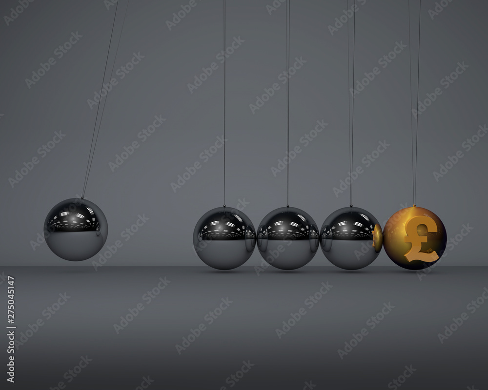 Newton balls and currency symbols, financial wealth competition and confrontation,pound Newton balls and currency symbols, financial wealth competition and confrontation,pound