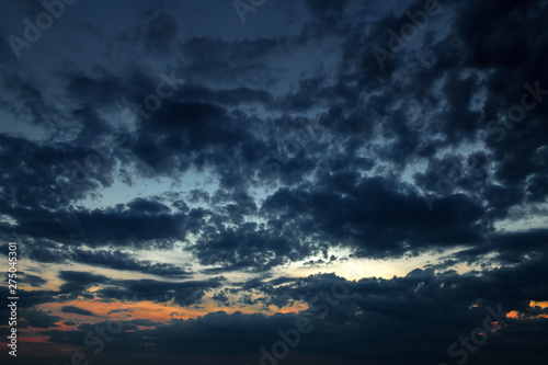 Dark sky with clouds at sunset