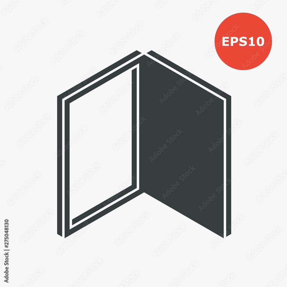 Opened door icon. Vector illustration in flat style. Opened door icon. Vector illustration in flat style.