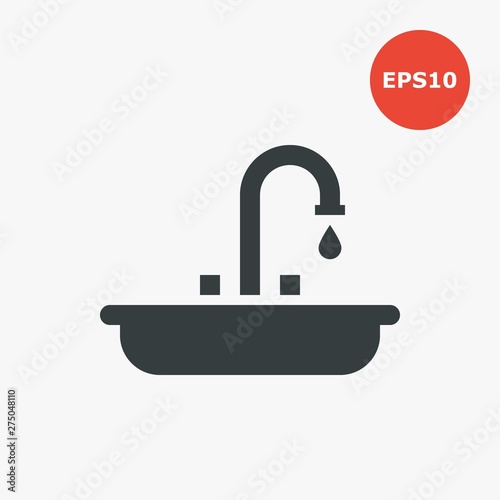 Sink icon. Vector illustration in flat style.
