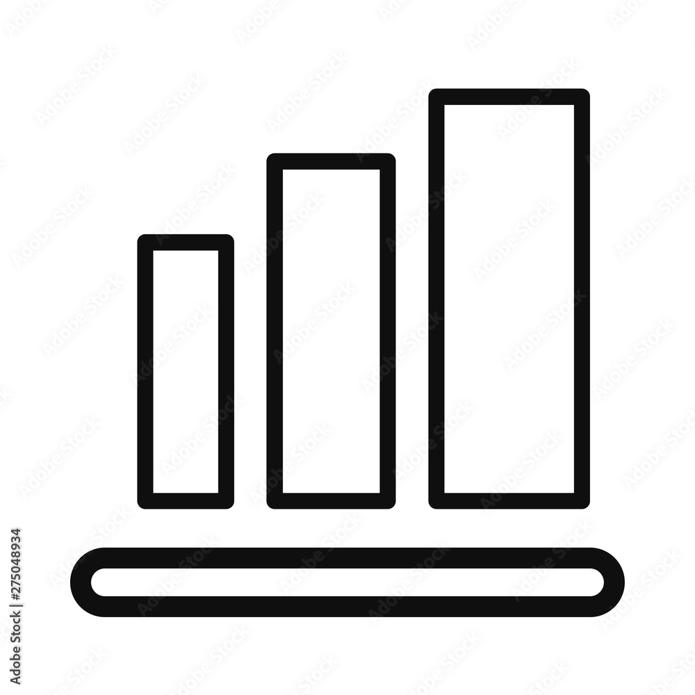 Graph Icon in linear style isolated on white background. Chart bar symbol for your web site design, logo, app, UI. Graph Icon in linear style isolated on white background. Chart bar symbol for your web site design, logo, app, UI.