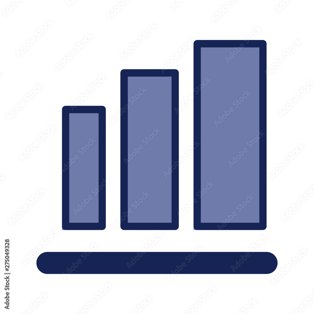 blue chart icon on white background. blue chart sign.