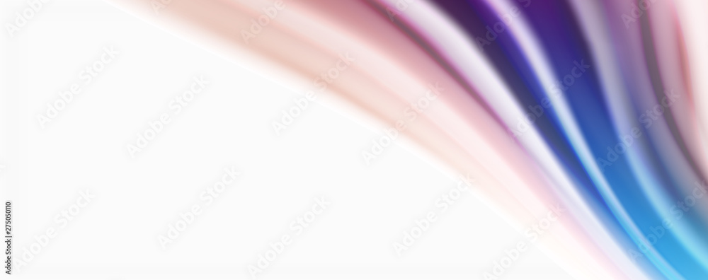 Obraz premium Modern techno Fluid color flow on white colorful poste. Art for your design