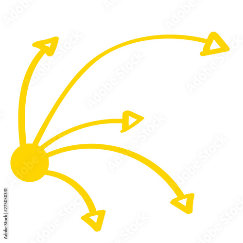 Handgezeichnetes Export-Symbol in gelb