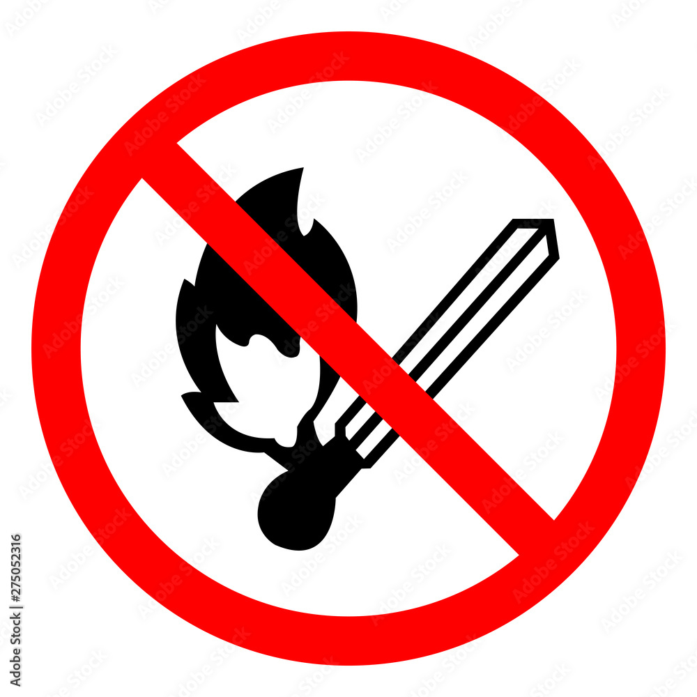 No Fire Ignition Symbol Sign, Vector Illustration, Isolate On White Background Label .EPS10 No Fire Ignition Symbol Sign, Vector Illustration, Isolate On White Background Label .EPS10