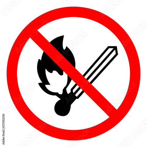 No Fire Ignition Symbol Sign, Vector Illustration, Isolate On White Background Label .EPS10