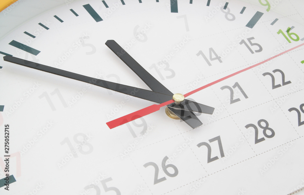 Time and planning concept, collage with clock and calendar page Time and planning concept, collage with clock and calendar page