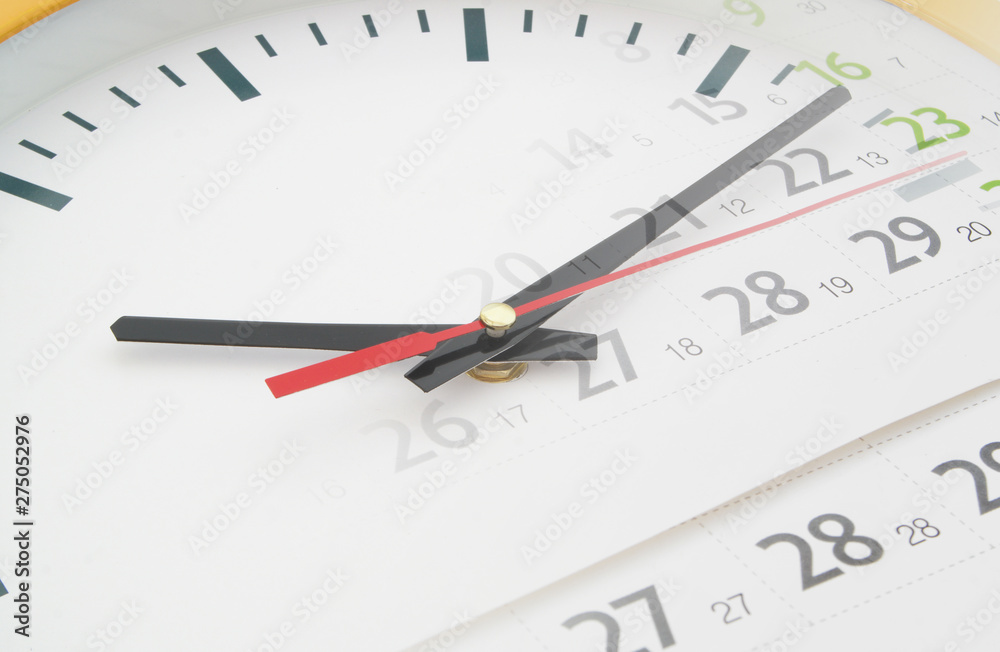 Time concept with clock and calendar Time concept with clock and calendar