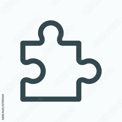 Puzzle piece isolated icon, web solution outline icon, puzzle games linear vector icon
