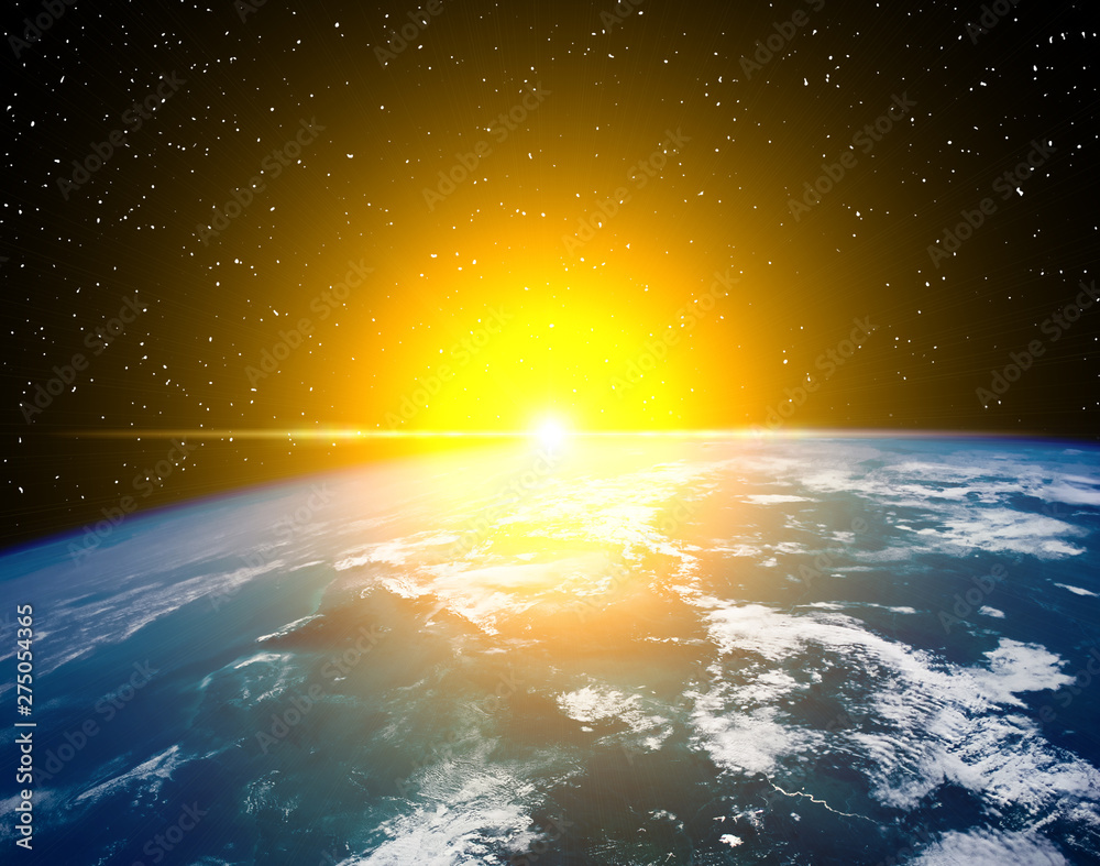 Fototapeta premium Planet earth and fascinating sunrise. The elements of this image furnished by NASA.