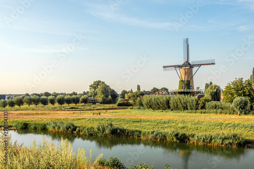 Dutch windmill on a summer evening