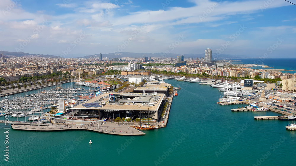 Fototapeta premium Sea view Barcelona Funicular