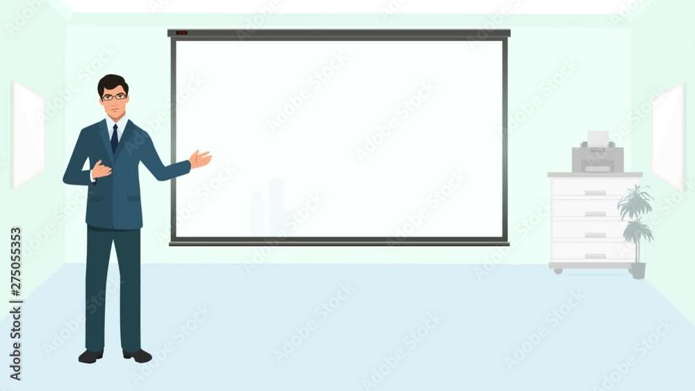 Business Man or Trainer or Team Leader Infographic Animation Cartoon presenting project or business strategy showing ideas on a Whiteboard that can be customized Business Man or Trainer or Team Leader Infographic Animation Cartoon presenting project or business strategy showing ideas on a Whiteboard that can be customized