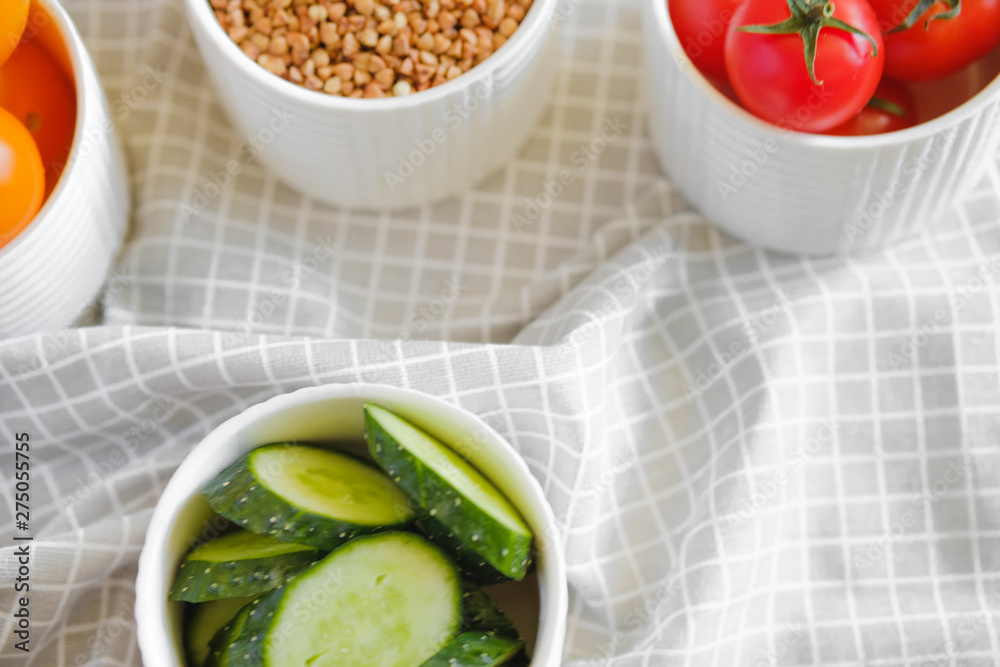 healthy and tasty food in a minimalist style