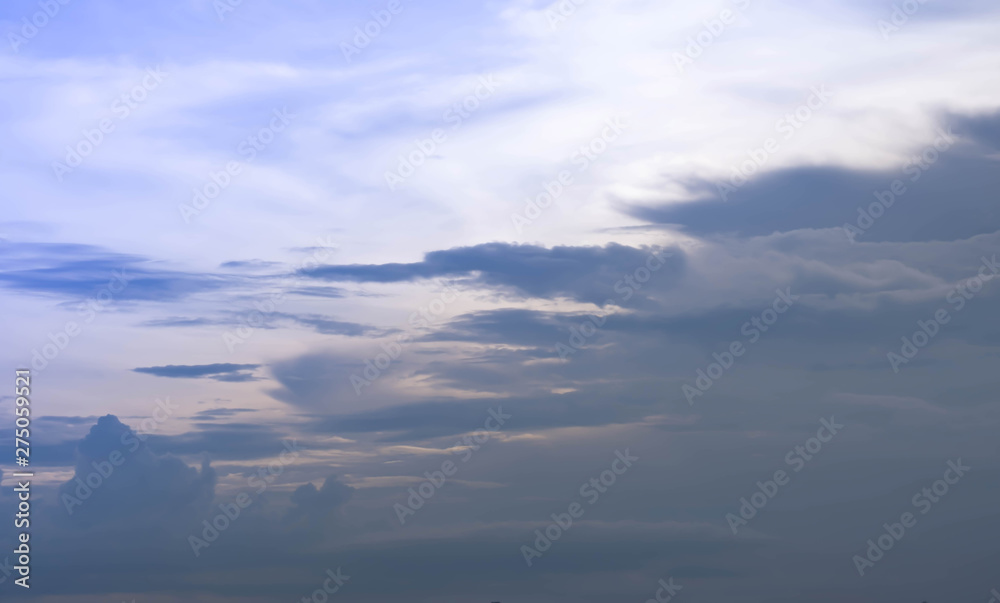 The white clouds in the sky background