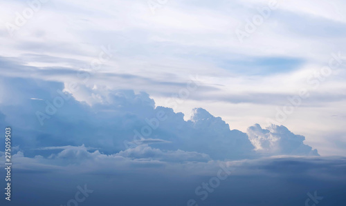 The white clouds in the sky background