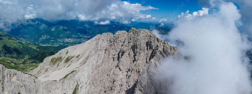 Landscape of Grigna Meridionale mountain in the alps of valsassina 