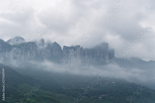 enshi grand canyon in cloud mist