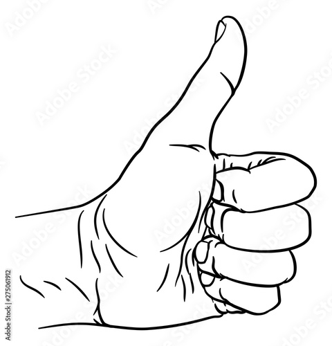 A hand giving a thumbs up or like gesture with thumb extended and fingers in a fist