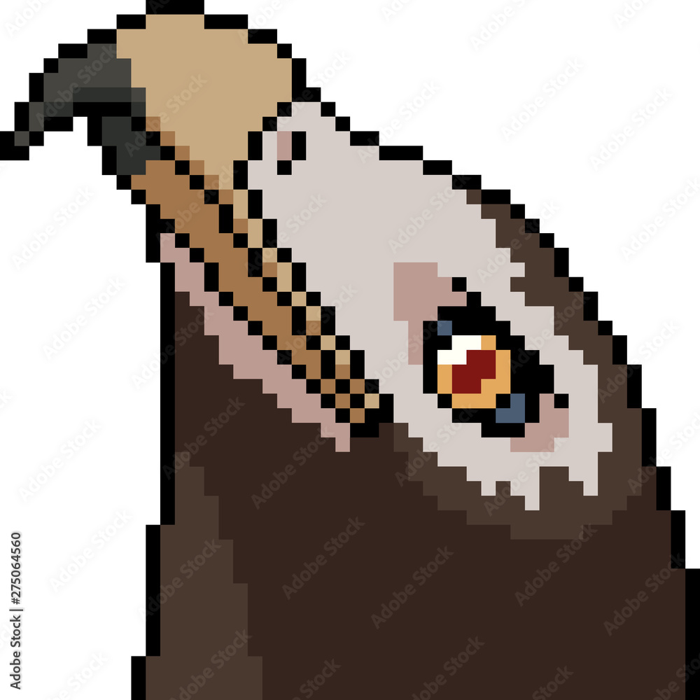 vector pixel art eagle head