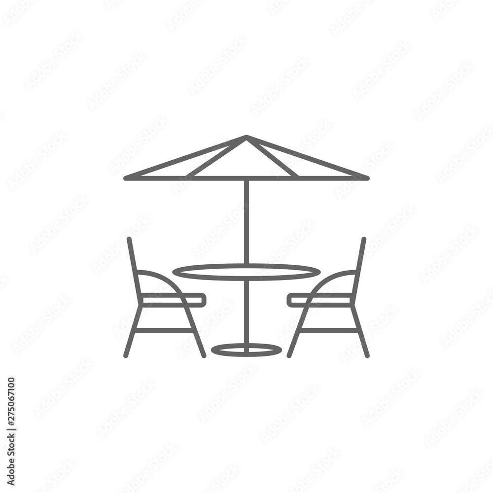 Cafe, table, chairs icon. Element of Paris icon. Thin line icon for website design and development, app development Cafe, table, chairs icon. Element of Paris icon. Thin line icon for website design and development, app development