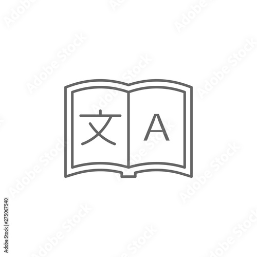 Dictionary, translator icon. Element of translator icon. Thin line icon for website design and development, app development