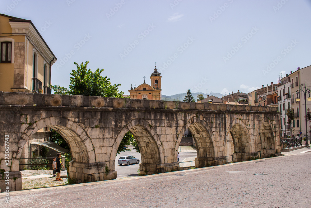 The medieval Aqueduct of Sulmona, built near Piazza Garibaldi