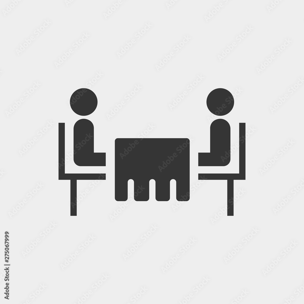 People eating in restaurant icon. New trendy art style vector illustration symbol. People eating in restaurant icon. New trendy art style vector illustration symbol.