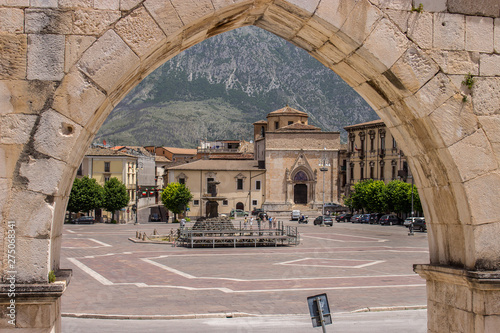 The medieval Aqueduct of Sulmona, built near Piazza Garibaldi