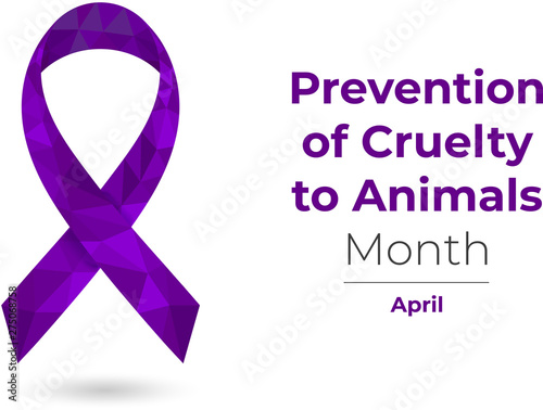 Prevention of Cruelty to Animals purple awareness ribbon for web and printing. photo