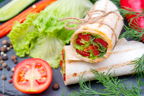 Vegetable roll for a healthy lifestyle. photo