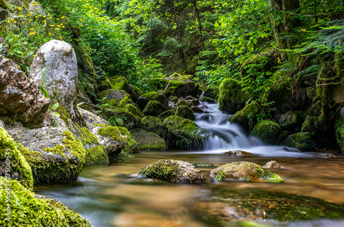 tiny waterfall in black forest, germany