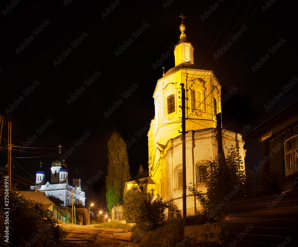 Ascension Cathedral and church of Presentation of the Blessed Virgin Mary (Vvedenskaya church) in Yelets. Russia