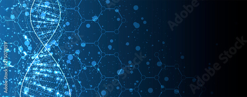 Abstract DNA technology. Science medical concept. Futuristic background
