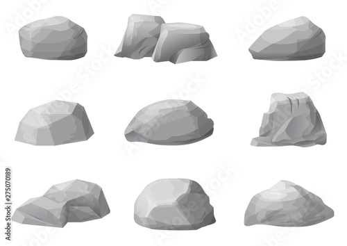Set of rocks boulders stones