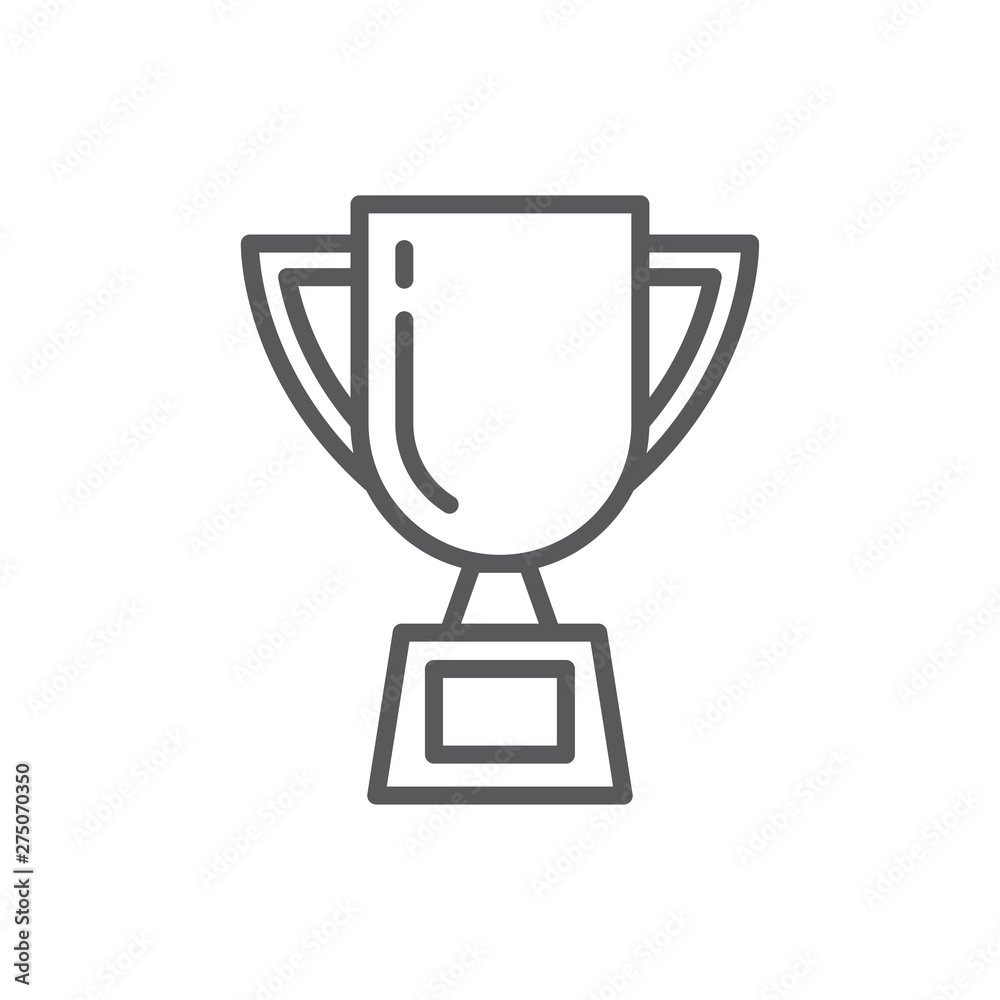 Trophy line icon. Minimalist icon isolated on white background. Trophy simple silhouette. Trophy line icon. Minimalist icon isolated on white background. Trophy simple silhouette.