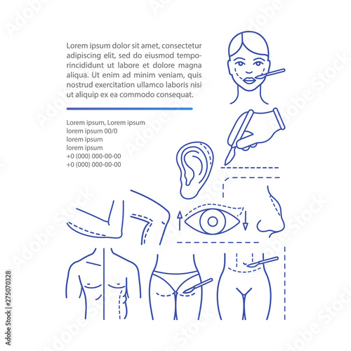 Plastic surgery procedures article page vector template