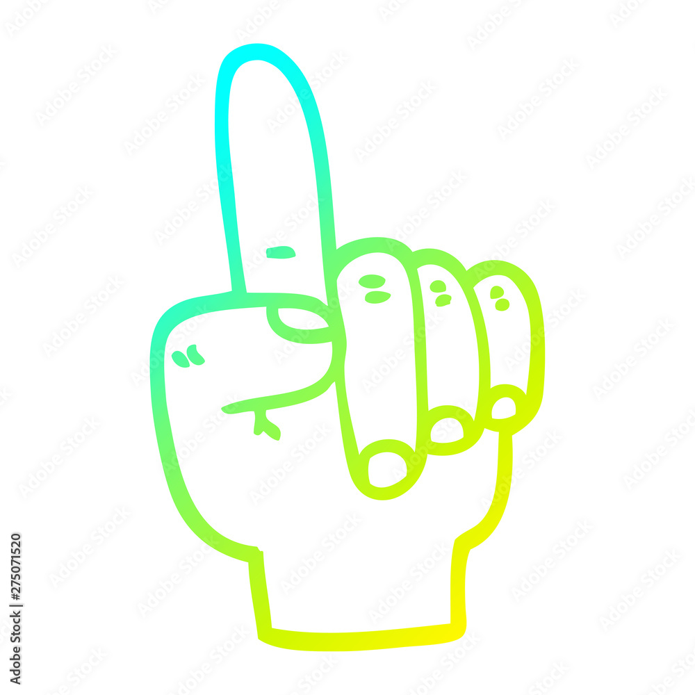 cold gradient line drawing cartoon pointing hand cold gradient line drawing cartoon pointing hand