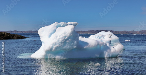 Icebergs landscape Greenland  beautiful Nuuk fjord 