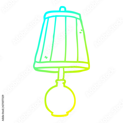 cold gradient line drawing cartoon table lamp
