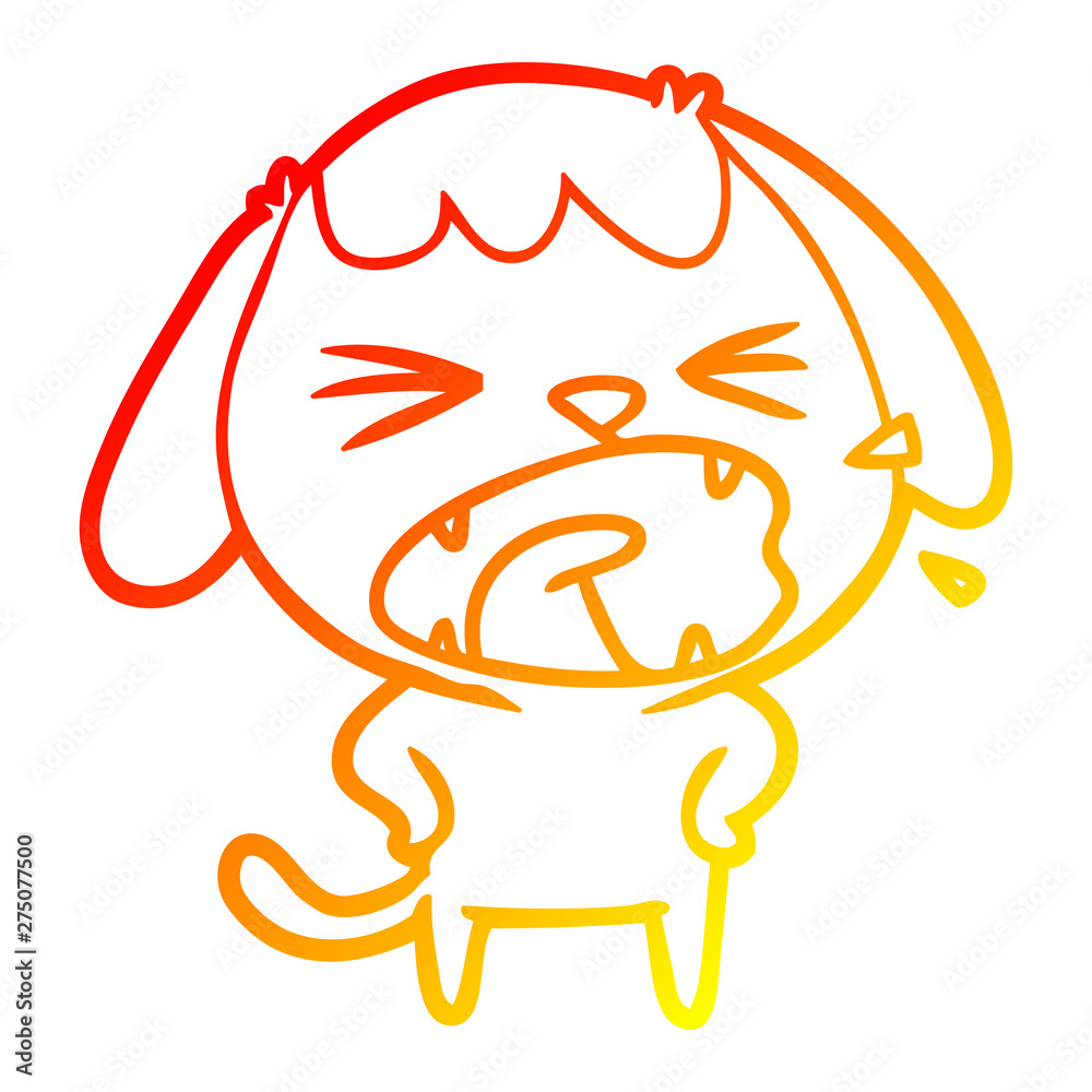 warm gradient line drawing cute cartoon dog barking warm gradient line drawing cute cartoon dog barking